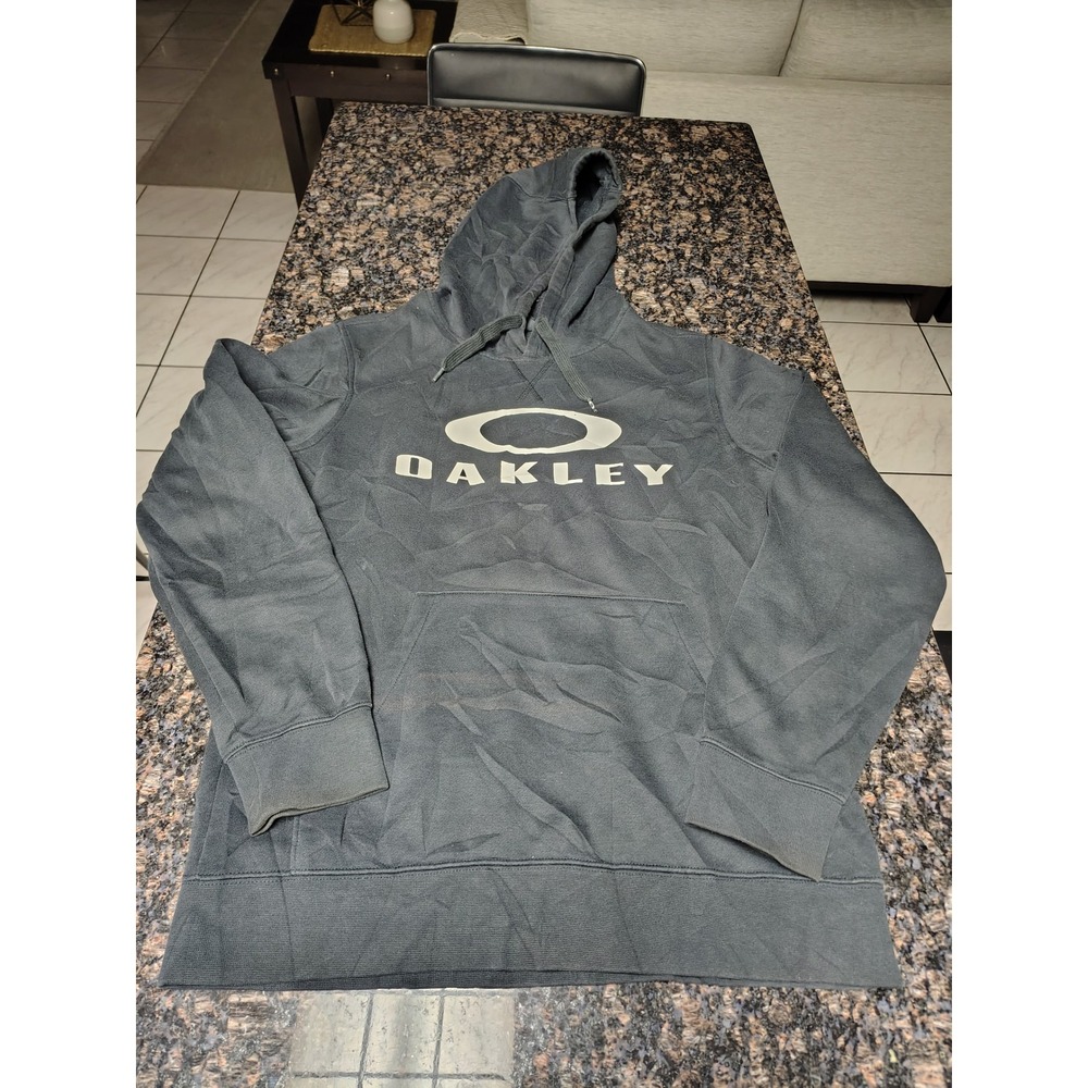 Oakley Mens B1B Logo Pullover Hoodie Charcoal Gray Medium CA35460